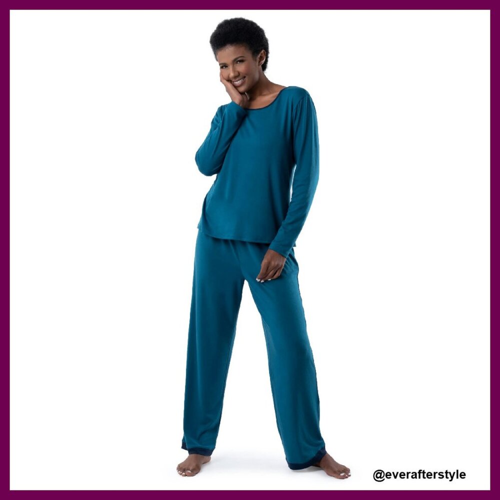 Long Sleeve Sleep Set Cozy Jersey Pajamas Relaxed Fit Lounge Wear